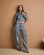 Calça Cargo Siena - Jeans marmorizado