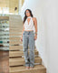 Calça Reta Over Pier - Jeans Marmorizado