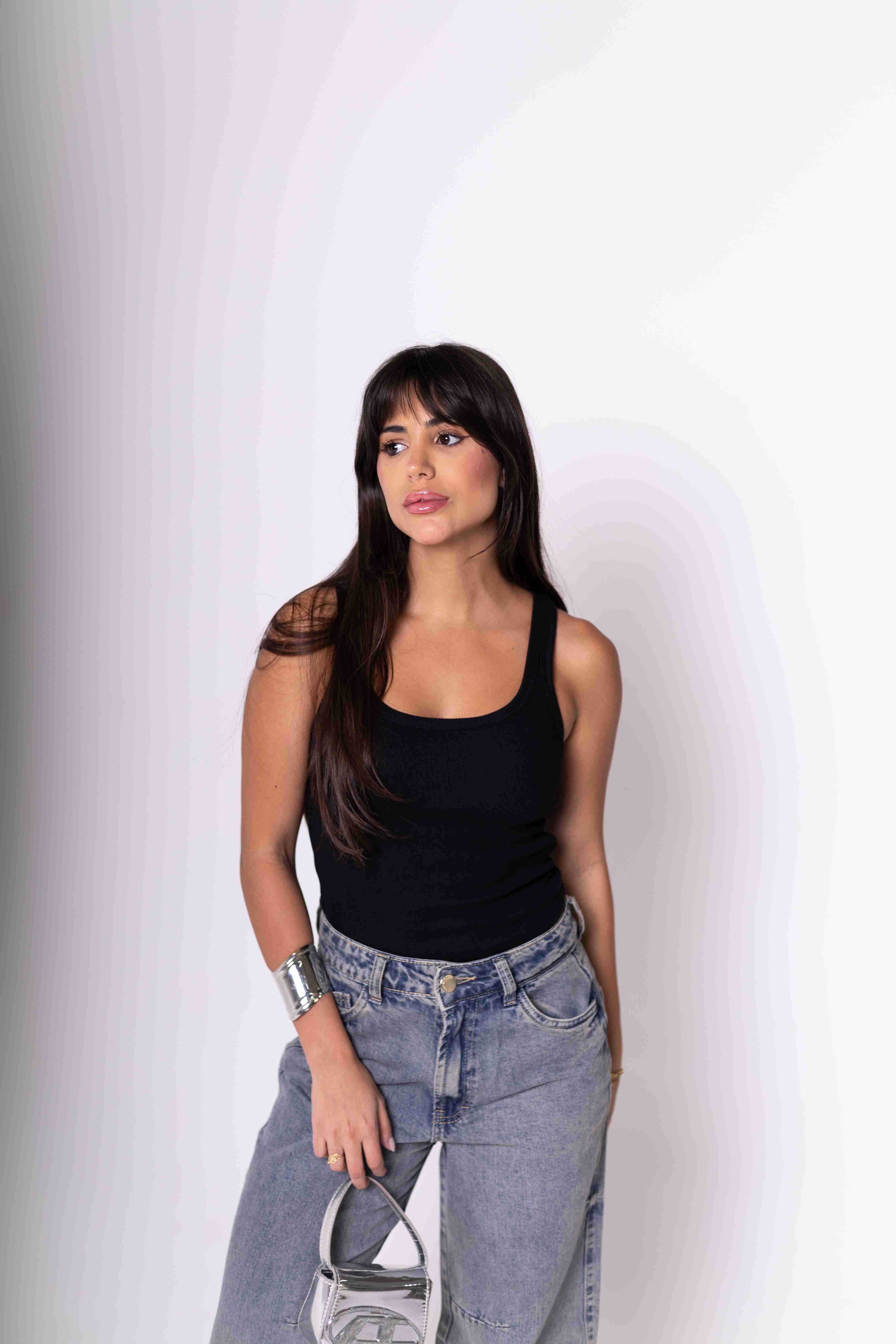 Regata Feminina Algodão Egípcio - Preta Imagem principal do produto