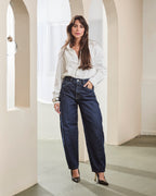 Calça Barrel Kyoto - Jeans escuro