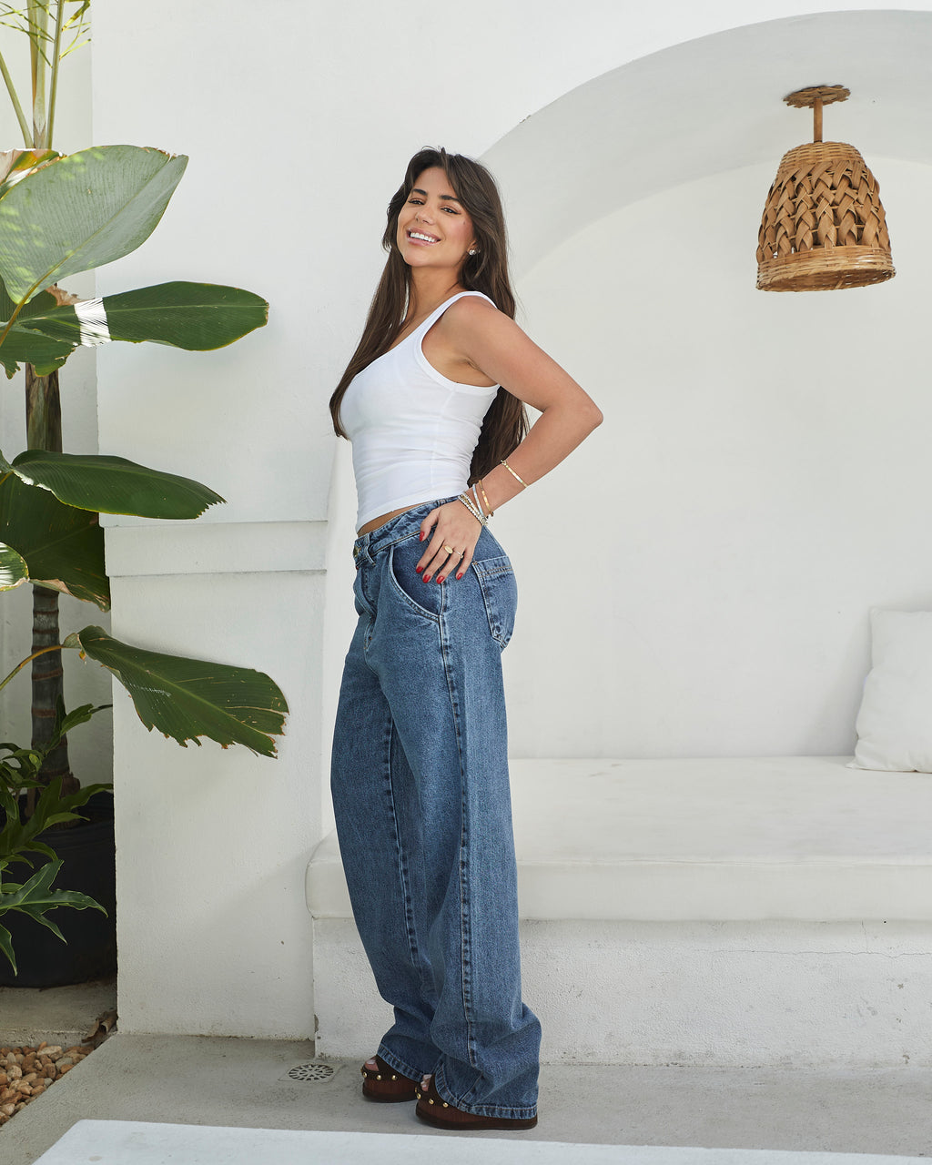 Calça Reta Arraial - Jeans Marmorizado