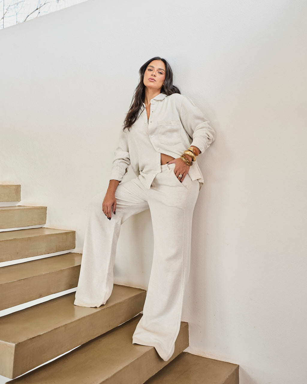 Calça Pantalona Linho