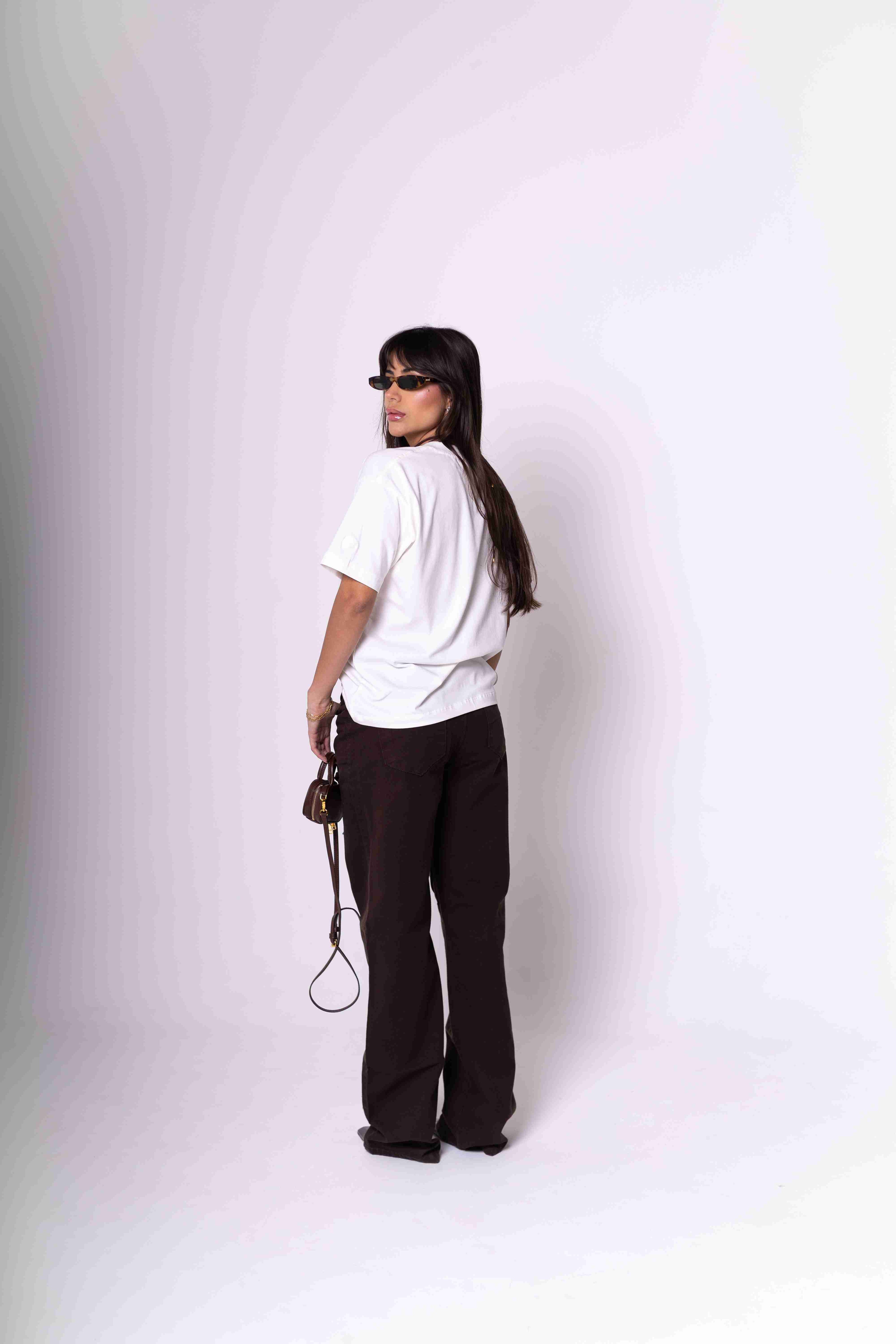 T-Shirt Oversized Feminina Algodão Egípcio - Branca