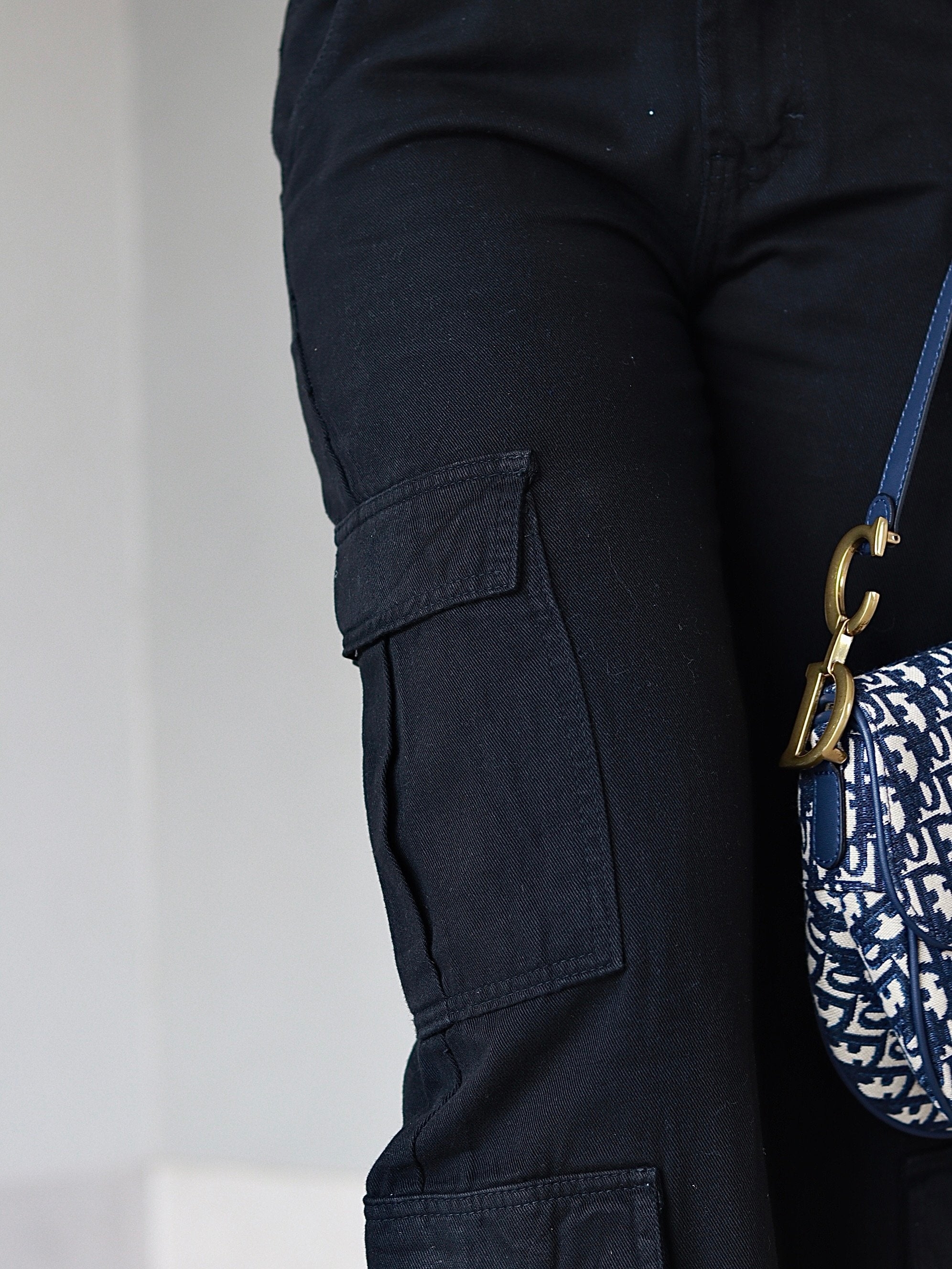 Calça Cargo Polônia - Jeans Preto