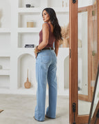 Calça Reta Arraial - Jeans Claro