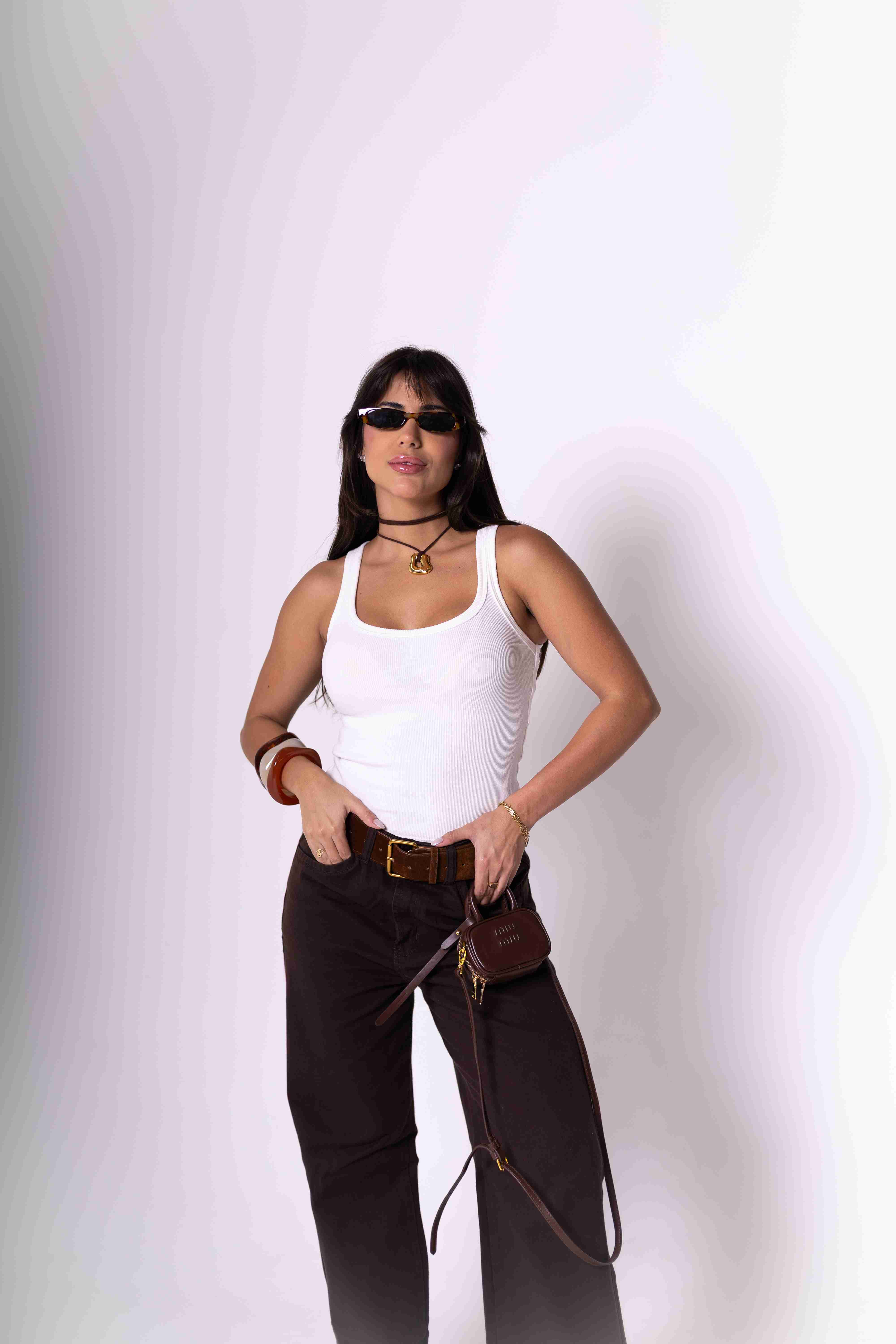 Regata Feminina Algodão Egípcio - Branca Imagem principal do produto