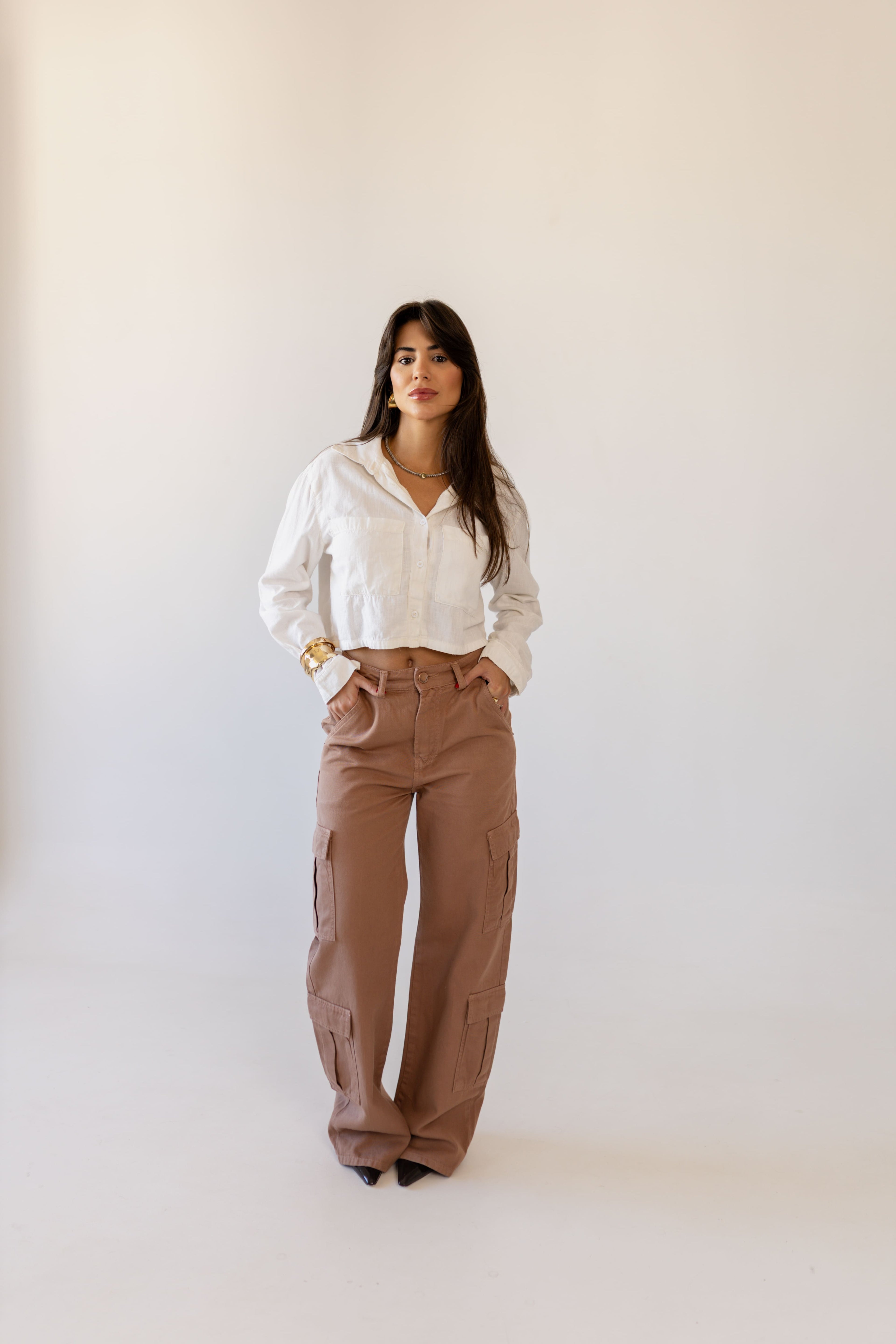 Calça Cargo Marrom Mocha