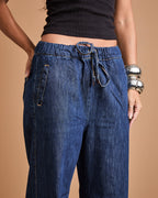 Calça Wide Leg Ali - Jeans Escuro