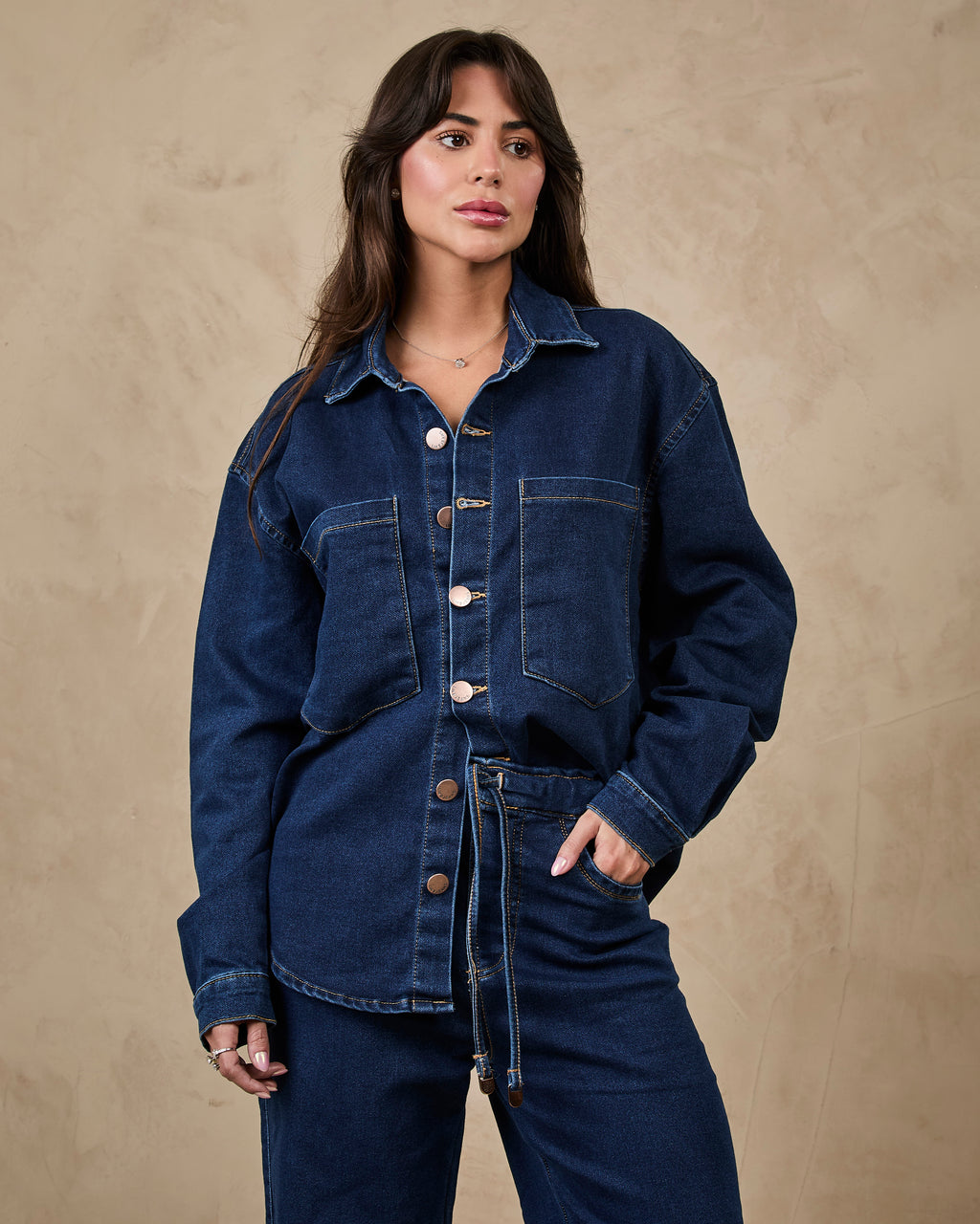 Camisa Moletinho - Jeans Escuro