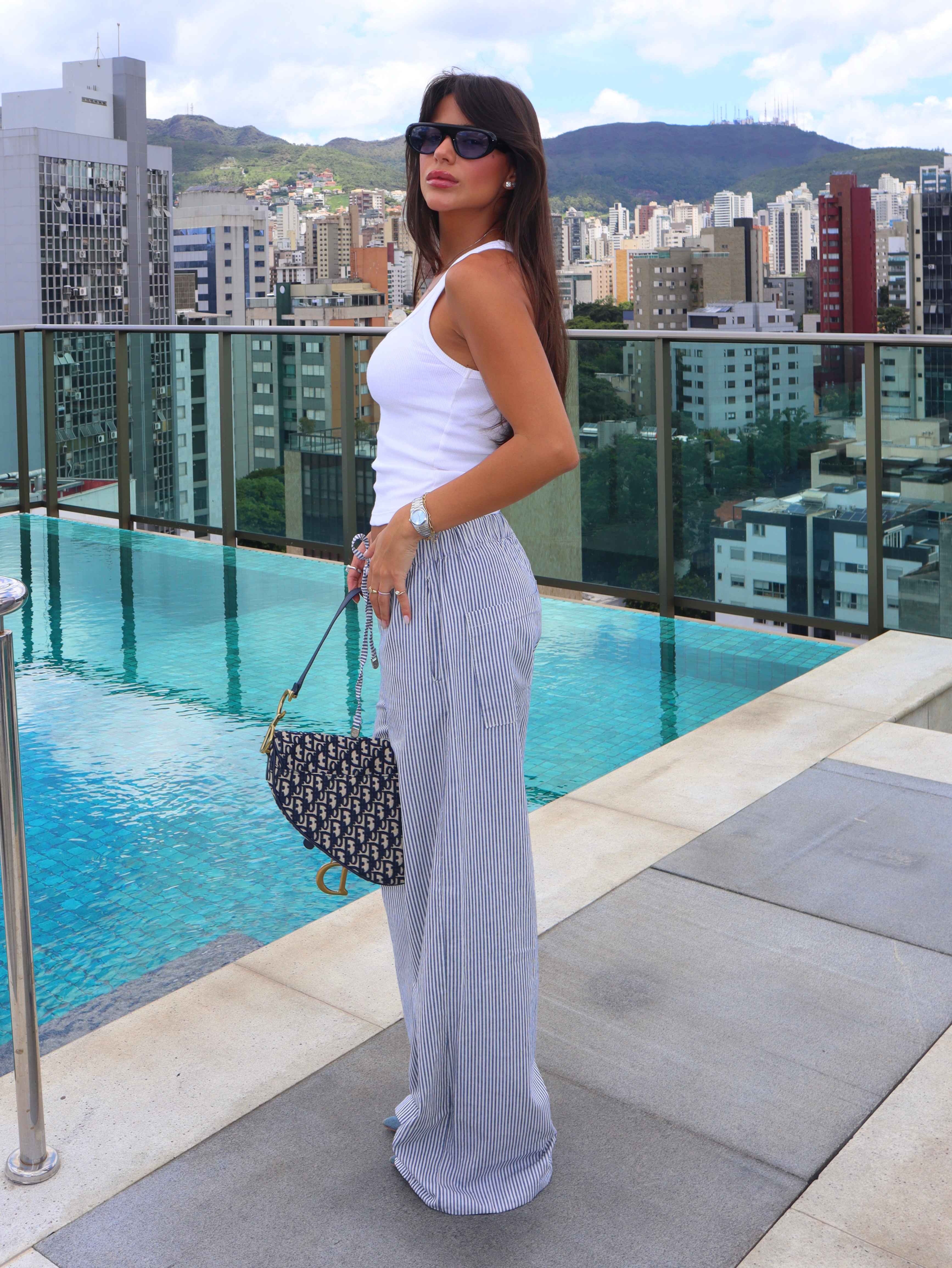 Calça Maré - Listrada Azul
