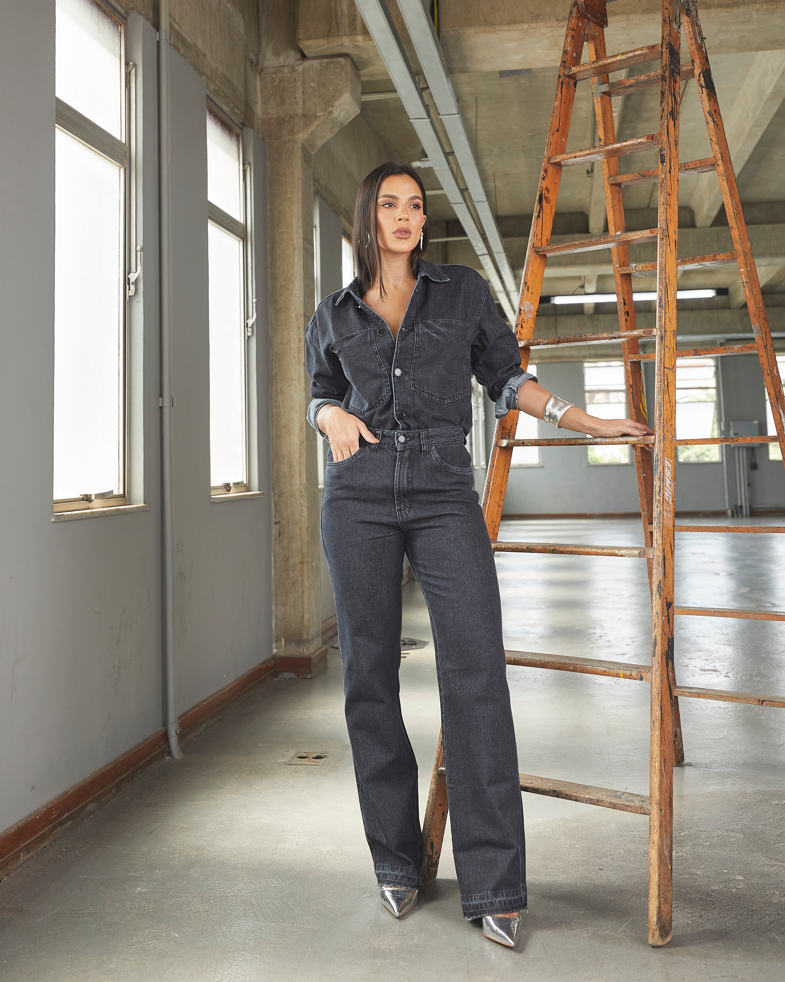 Jaqueta Oversized Malbec - Jeans Black