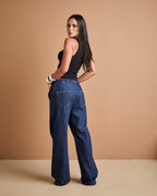 Calça Wide Leg Ali - Jeans Escuro