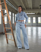 Jaqueta Cropped Catena - Jeans Marmorizado