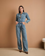 Macacão Verona - Jeans Marmorizado