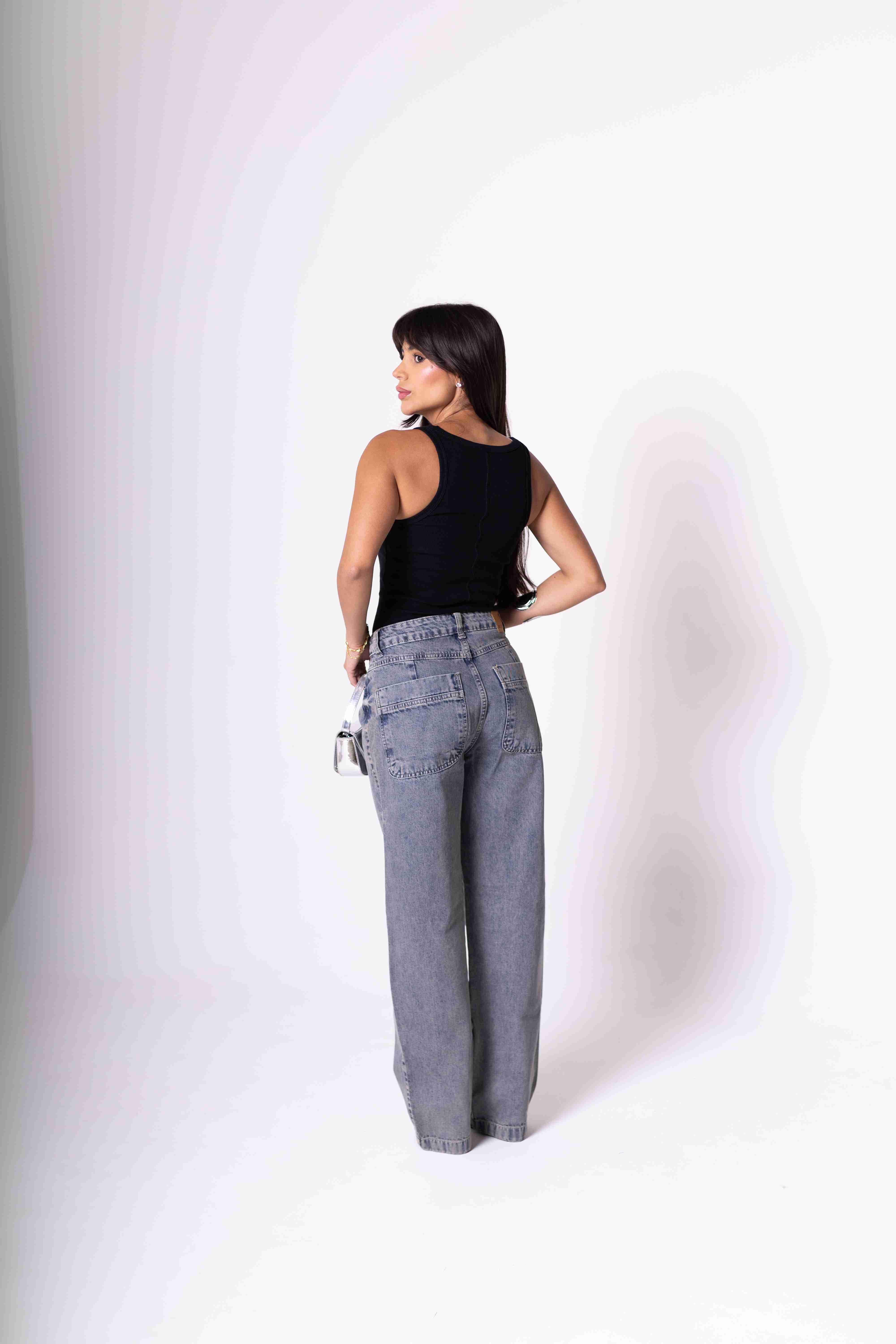 Regata Feminina Algodão Egípcio - Preta Imagem secundária do produto