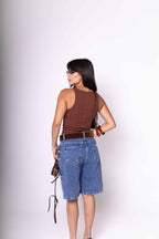 Regata Feminina Algodão Egípcio - Marrom