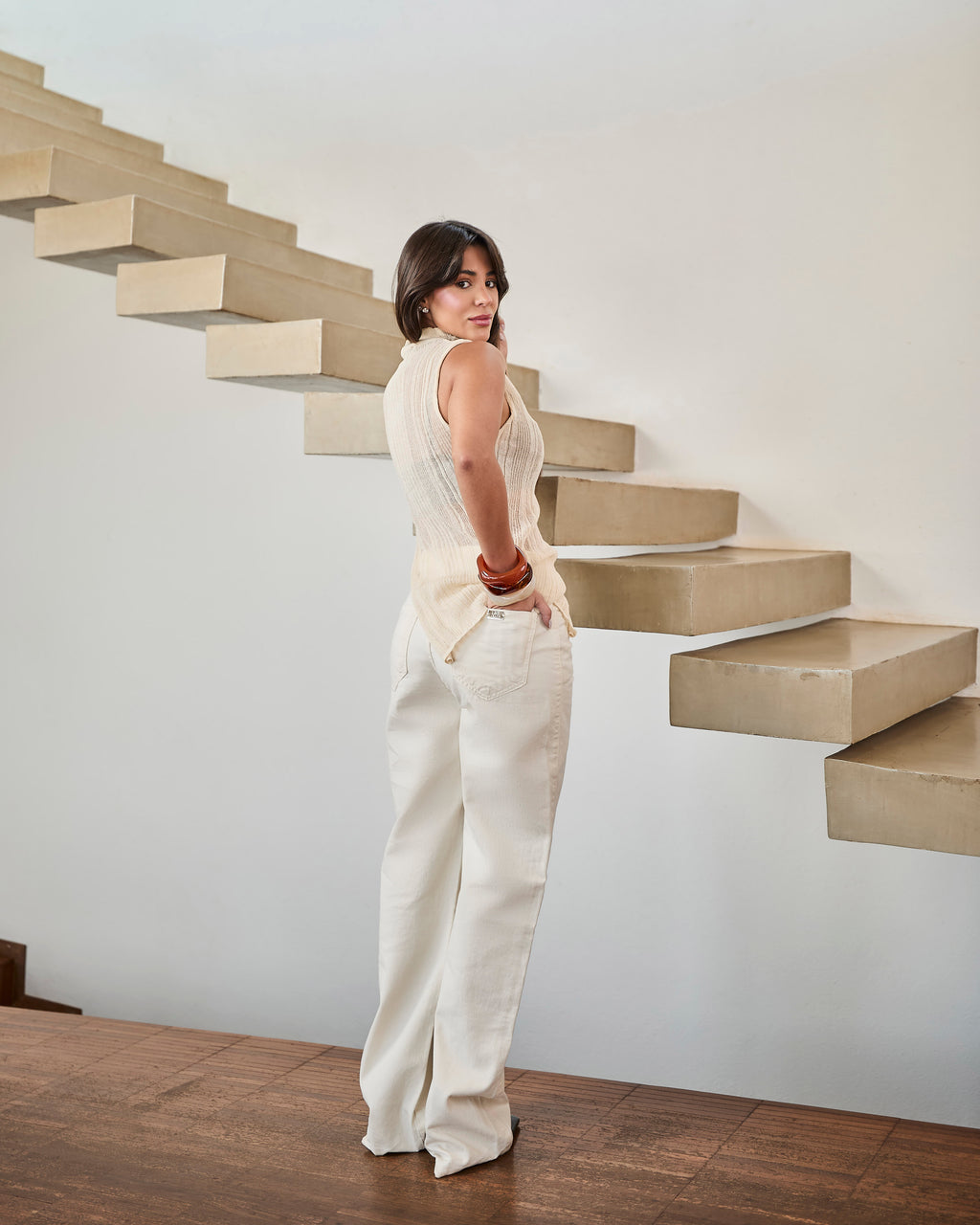 Calça Reta Zaya - Cru