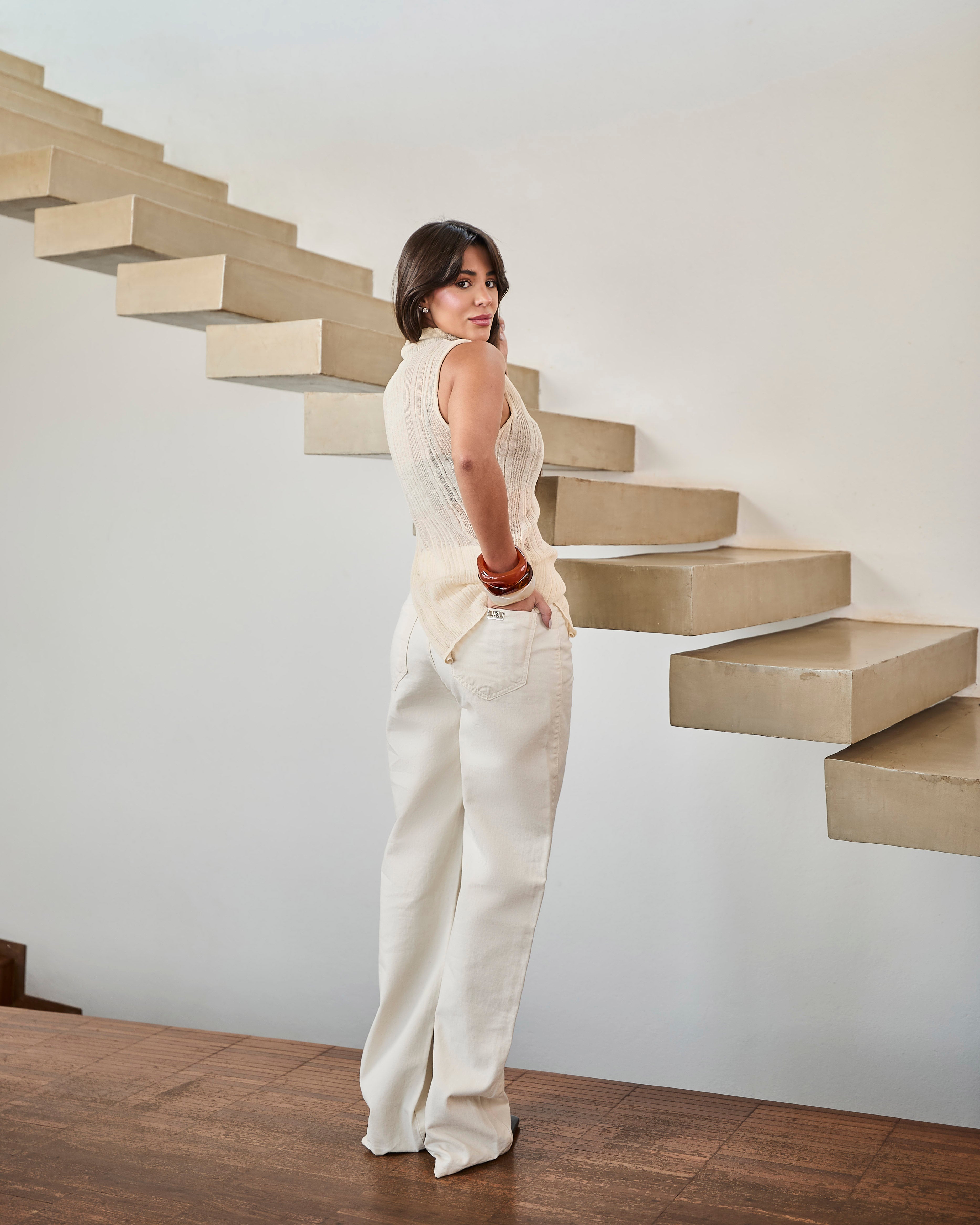 Calça Reta Zaya - Cru