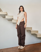 Calça Reta Zaya - Marrom Café