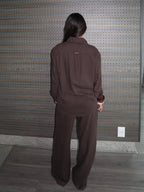 Camisa Viscolinho Santorini Marrom Café