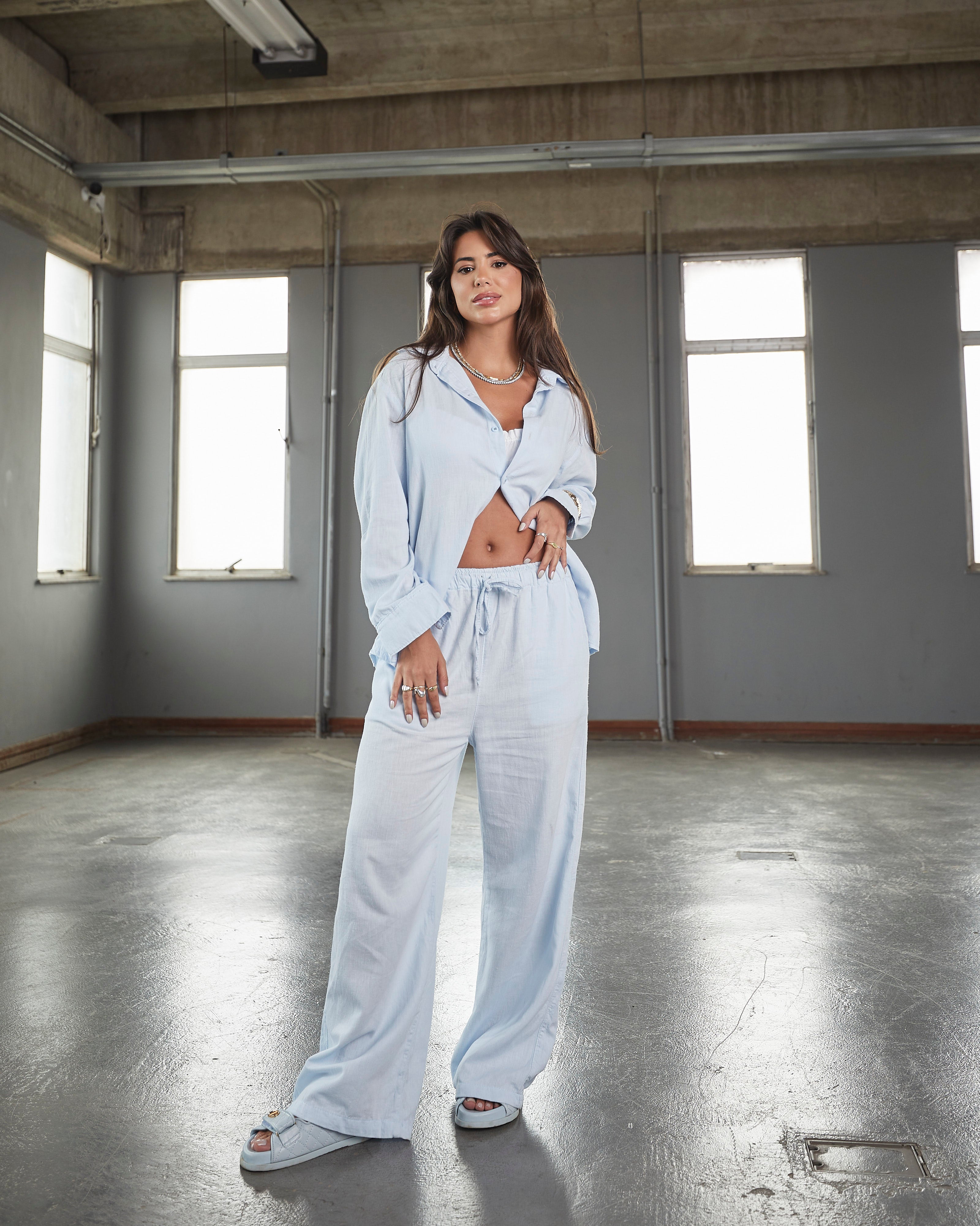 Camisa Viscolinho Bali Azul