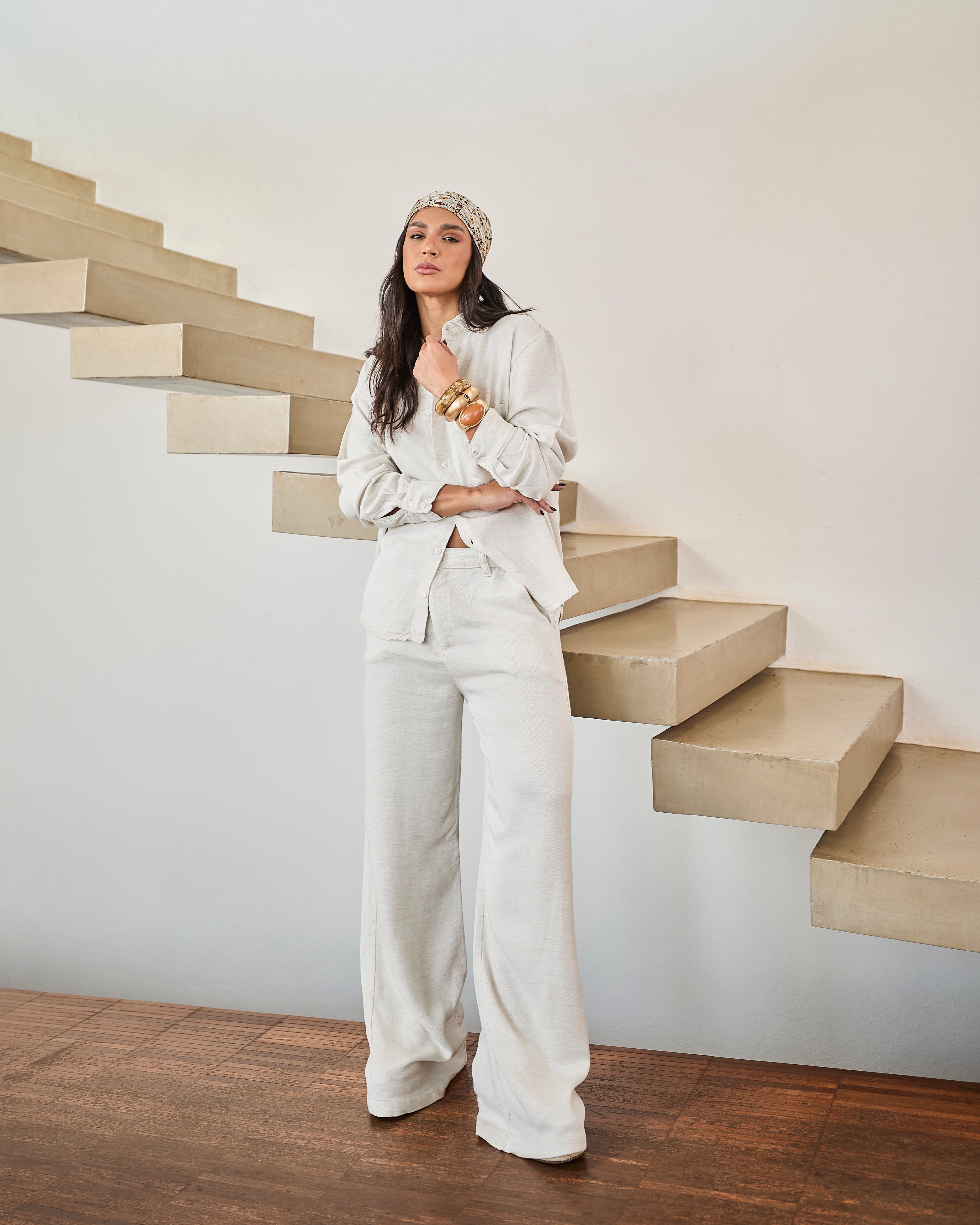 Calça Pantalona Linho