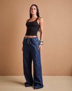 Calça Wide Leg Ali - Jeans Escuro