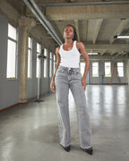 Calça Reta Boston - Jeans Marmorizado Black