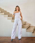 Calça Cargo Bélgica - Jeans Branco