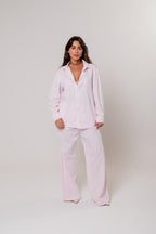 Calça Viscolinho Cós Elástico Rosa