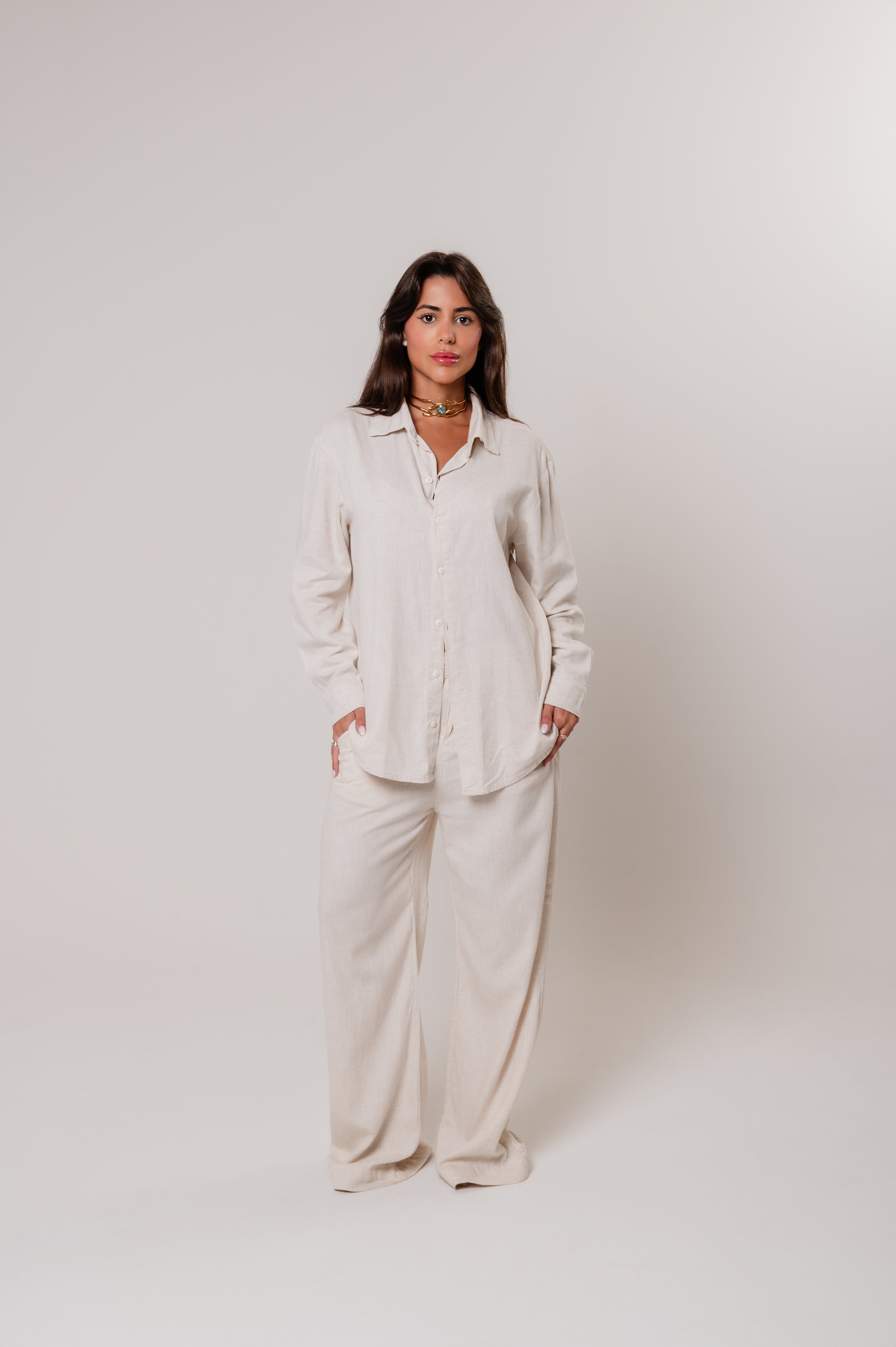 Camisa Viscolinho Oversized Cru
