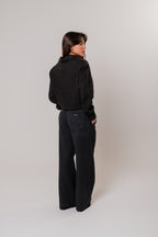 Calça Viscolinho C/Botão Preta