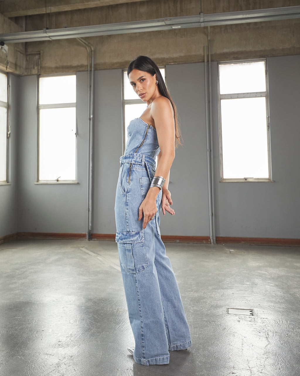 Macacão Chicago - Jeans Marmorizado