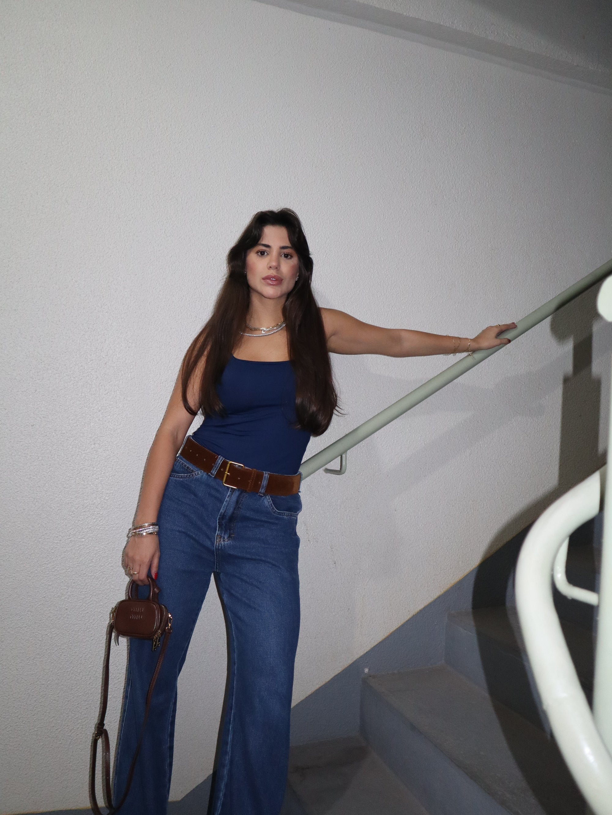 Calça Wide Leg Catena - Jeans Escuro Imagem secundária do produto