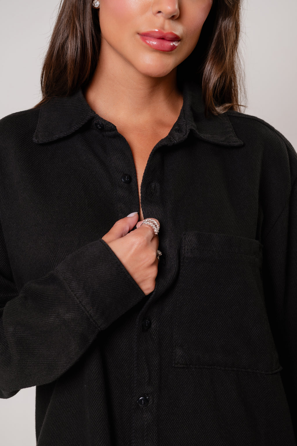 Camisa Oversized Ester Preta