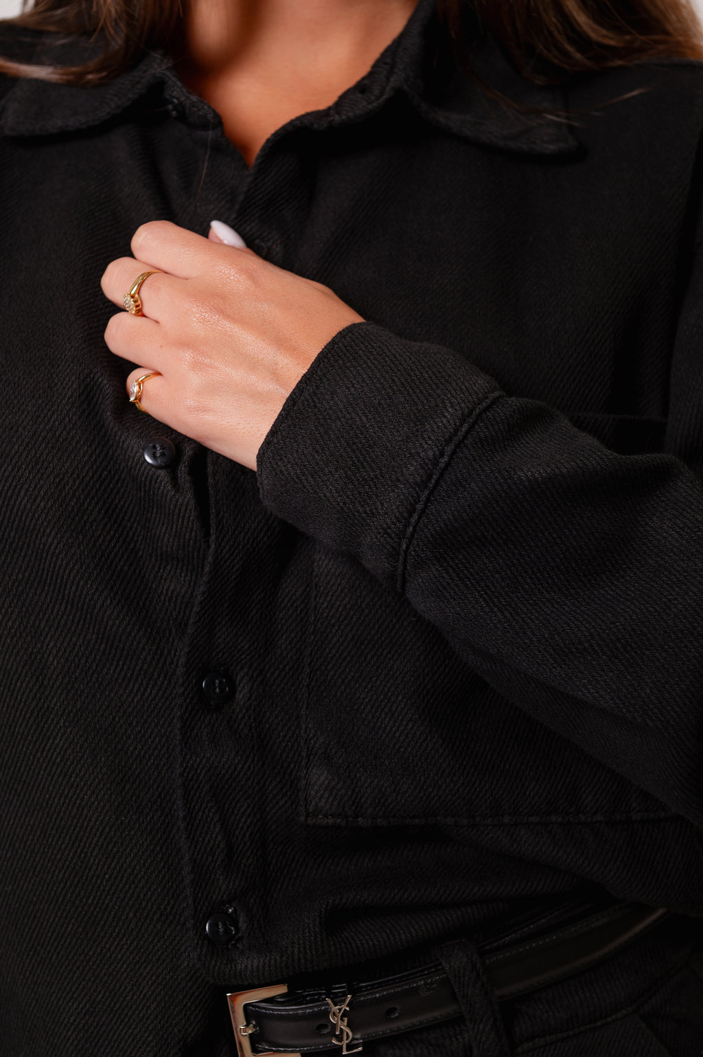 Camisa Oversized Ester Preta