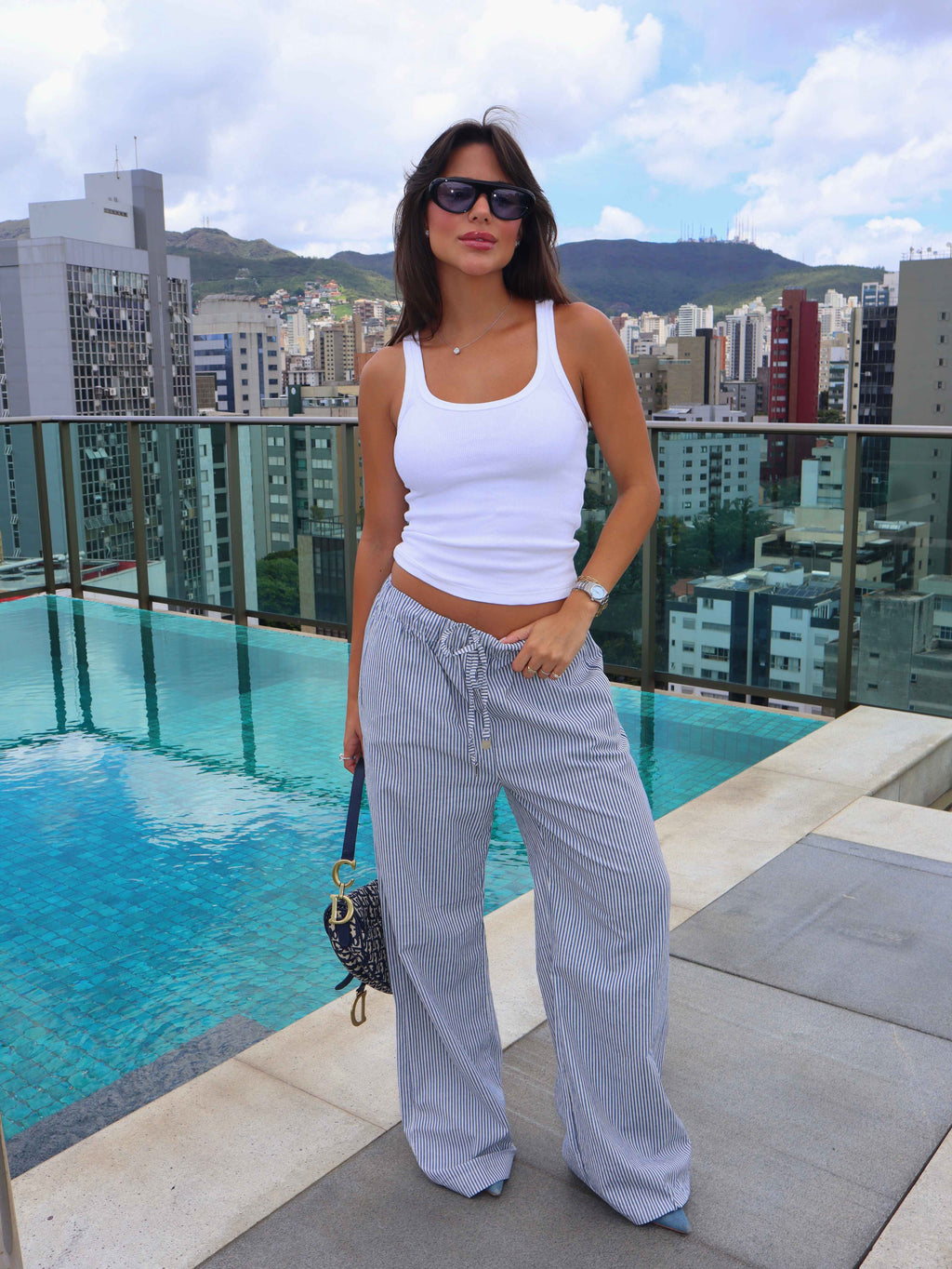 Calça Maré - Listrada Azul