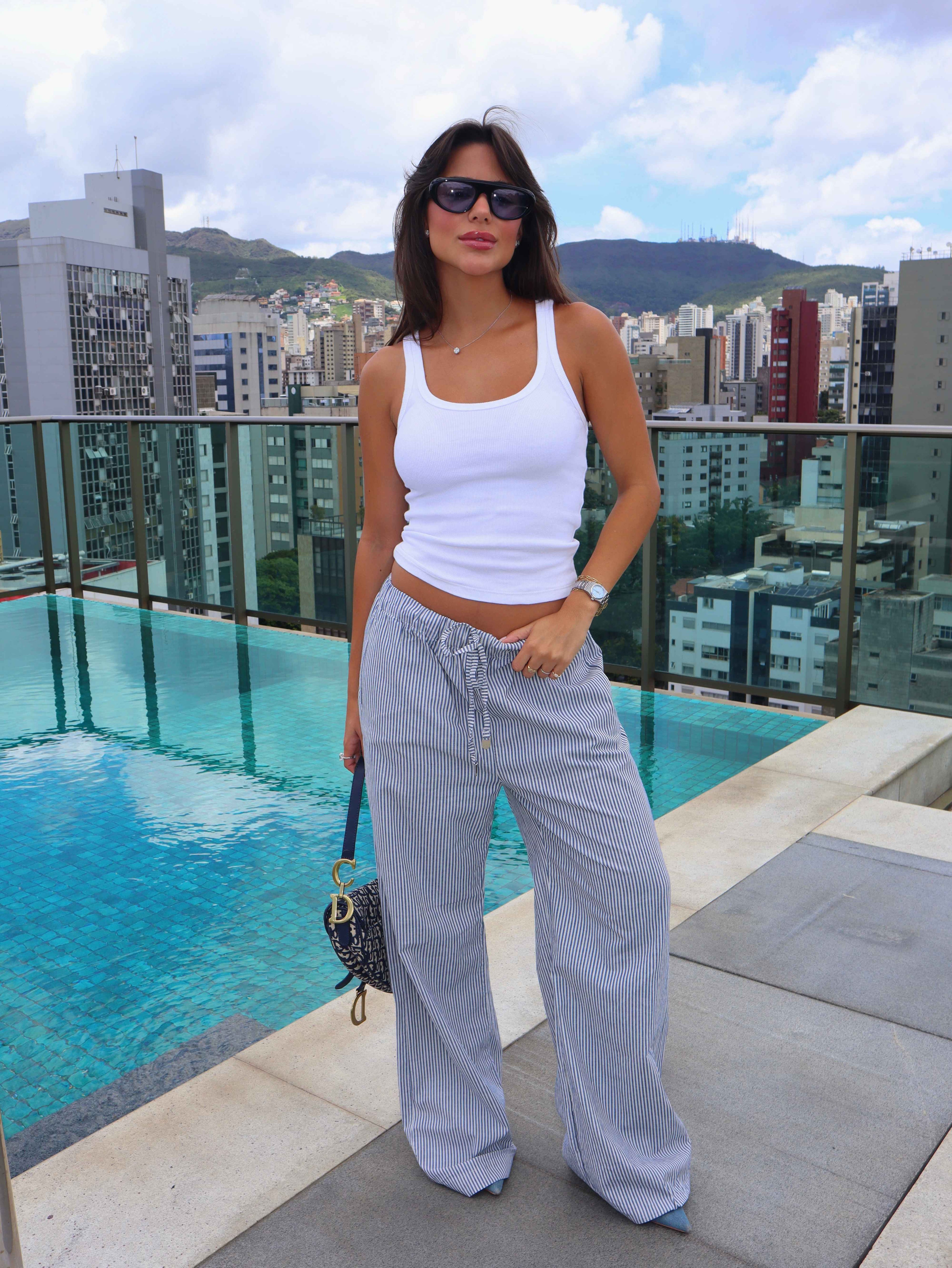 Calça Maré - Listrada Azul