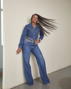 Calça Wide Leg Catena - Jeans Escuro