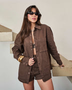 Camisa Oversized Ester Café