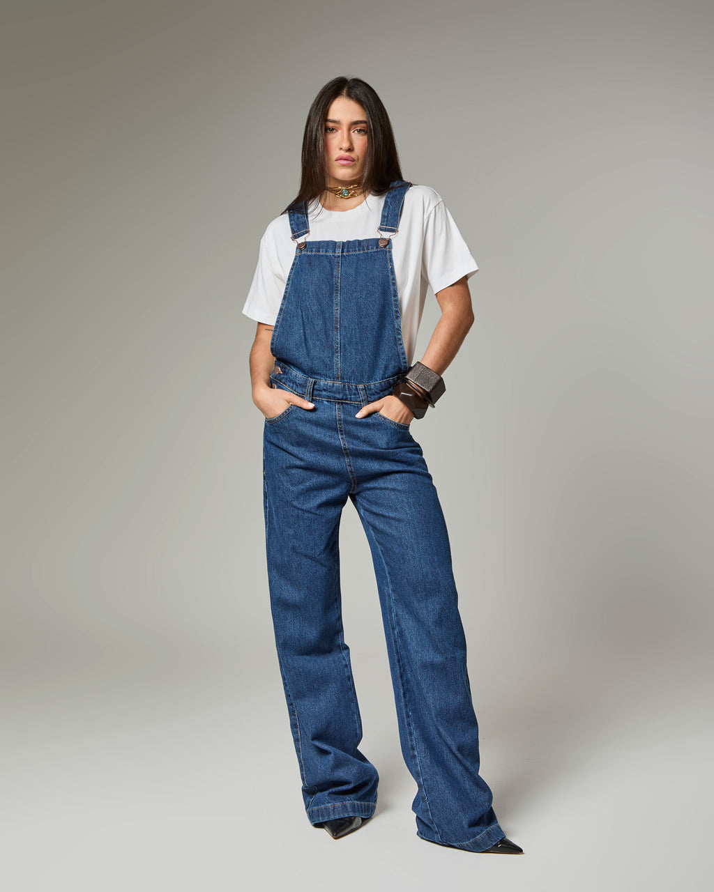 Jardineira - Jeans Escuro