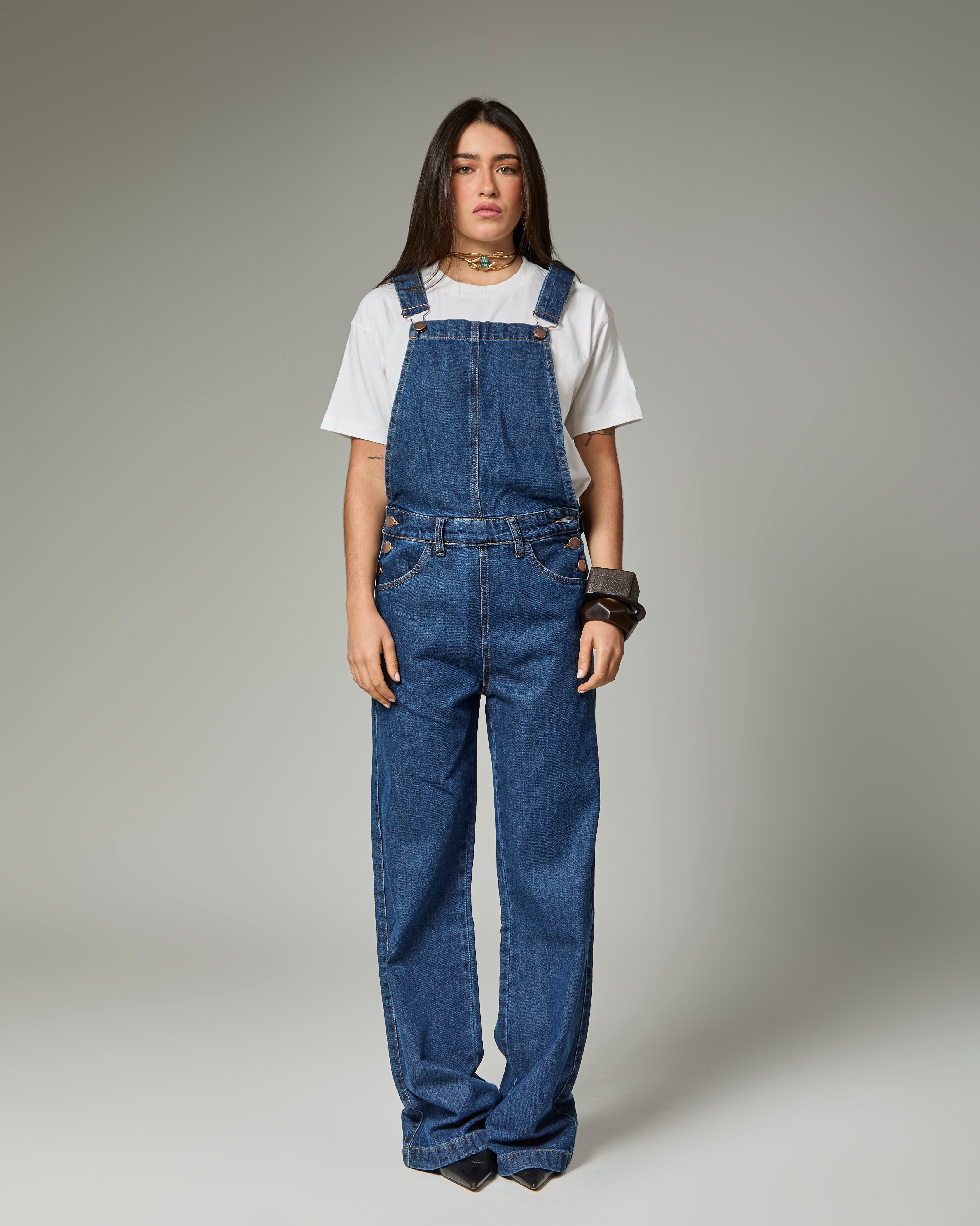 Jardineira - Jeans Escuro Imagem secundária do produto