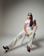Calça Reta com Textura - Off