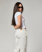 Calça Reta com Textura - Off