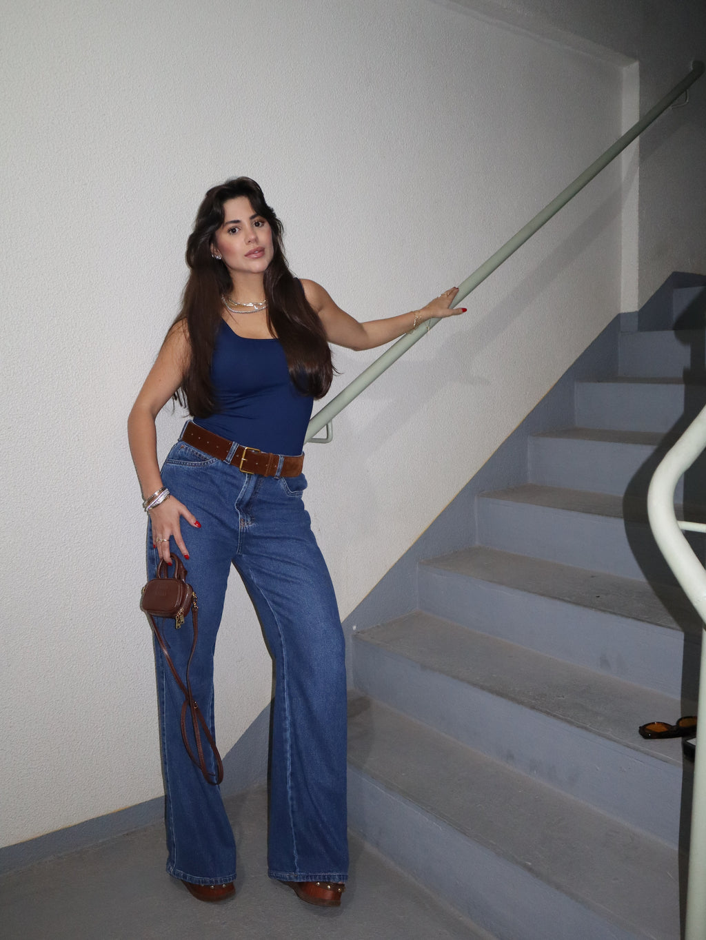 Calça Wide Leg Catena - Jeans Escuro