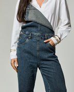 Jardineira - Jeans Marmorizado