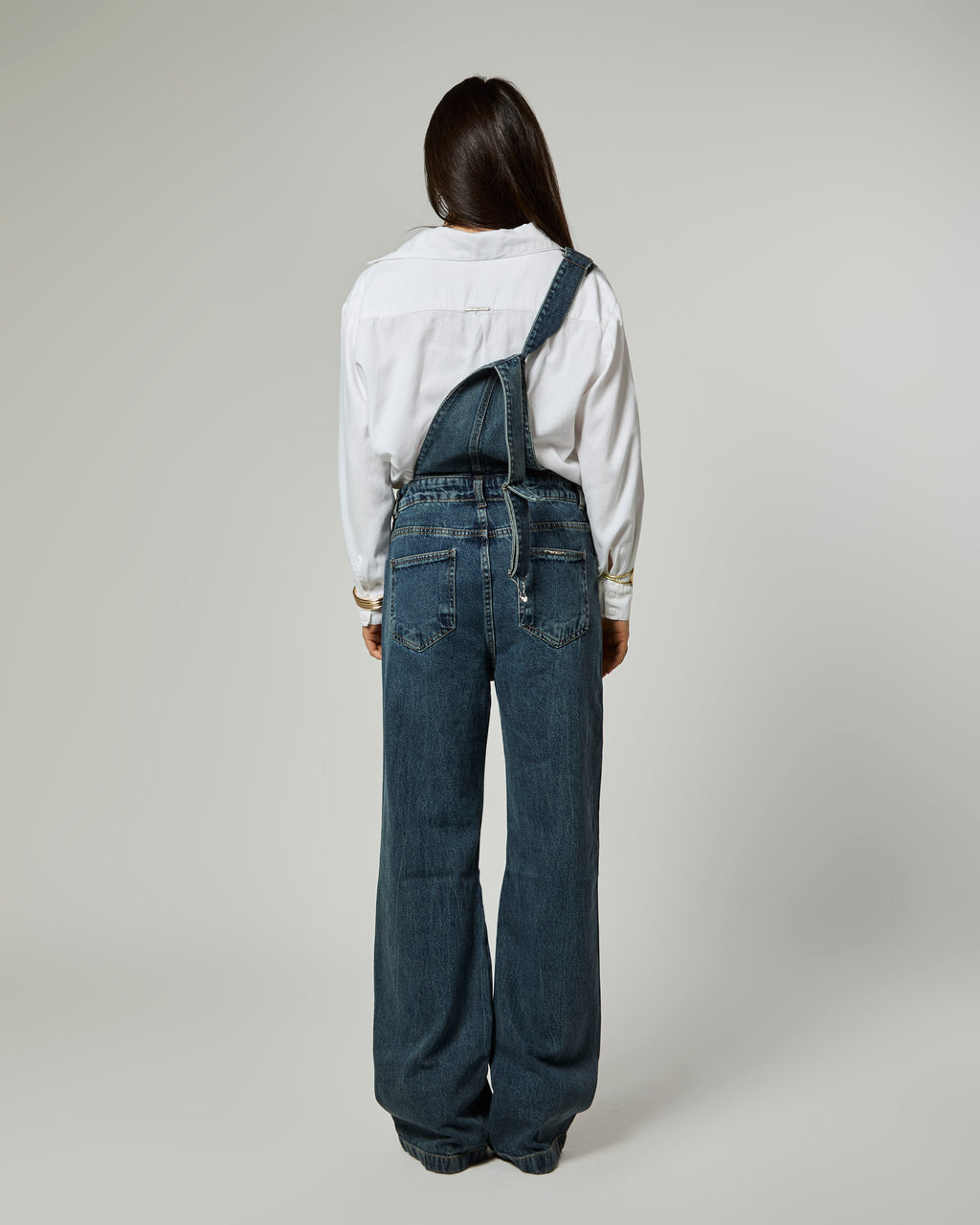 Jardineira - Jeans Marmorizado