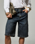 Bermuda Jorts Over - Jeans Marmorizado