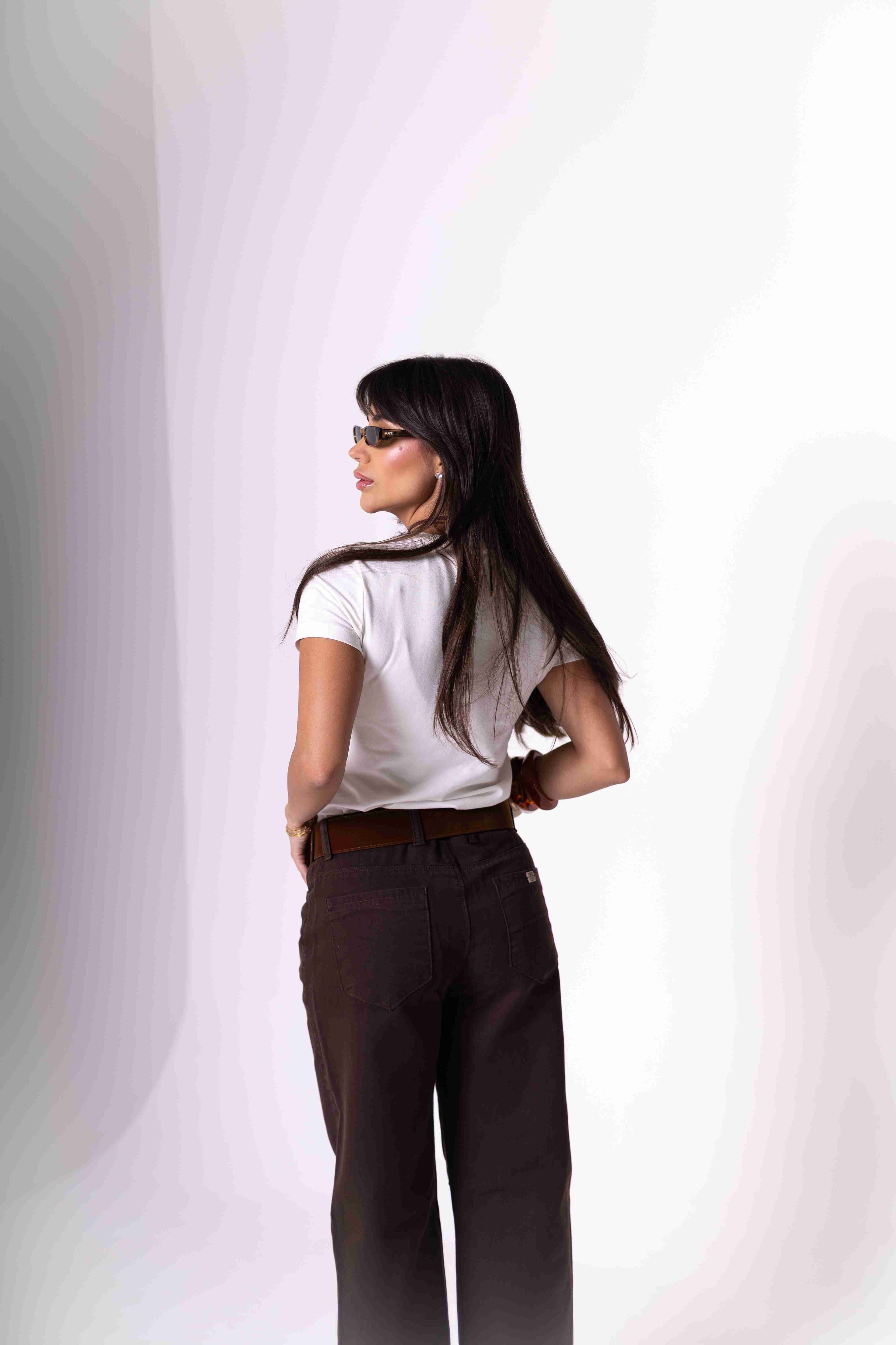 Camiseta Baby Look Feminina Algodão Egípcio - Branca