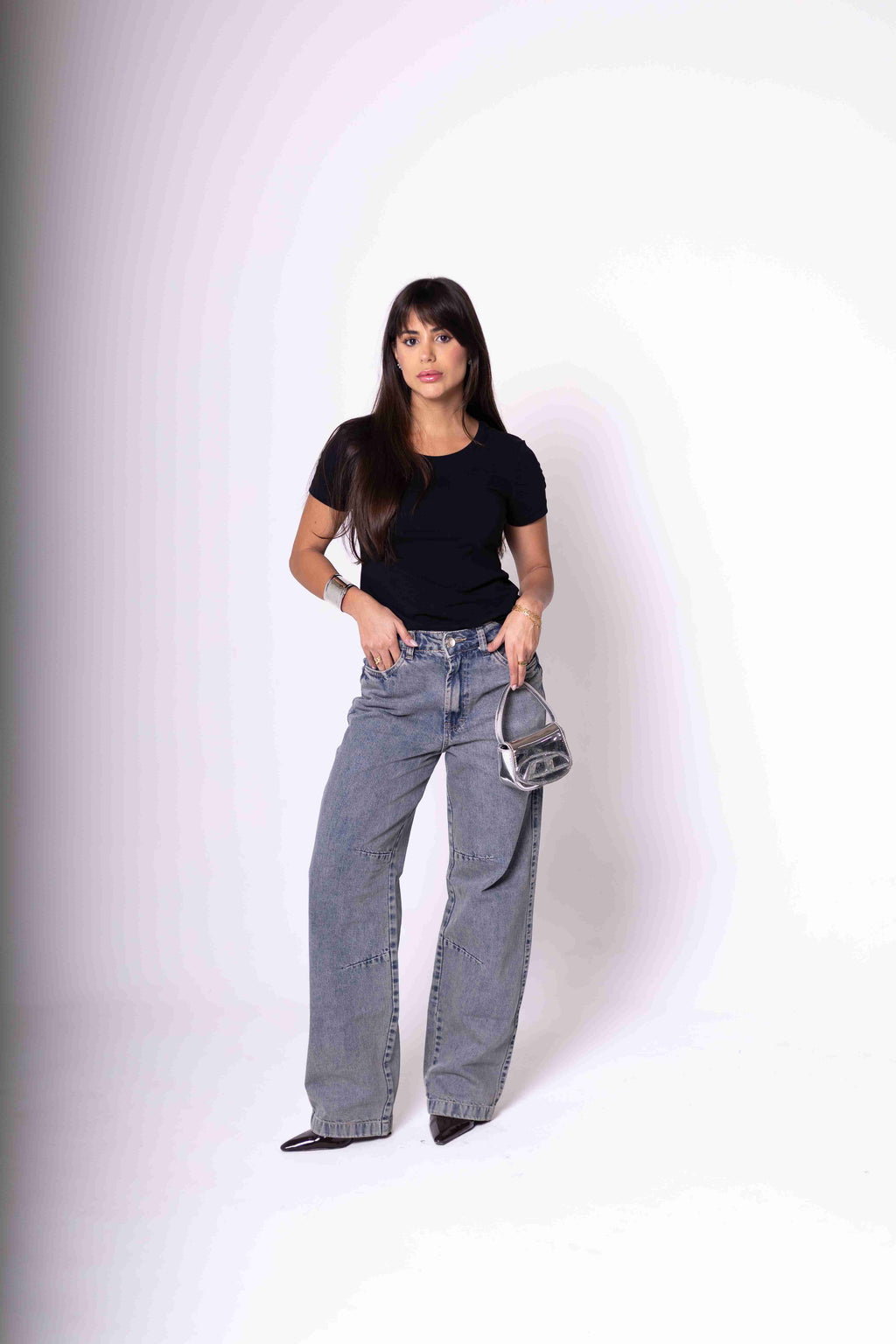 Camiseta Baby Look Feminina Algodão Egípcio - Preta